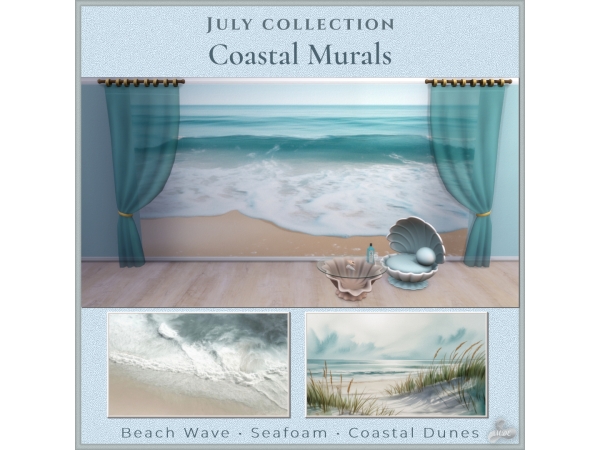 Maxis Match July Collection Coastal Murals - The Sims 4 Custom Content