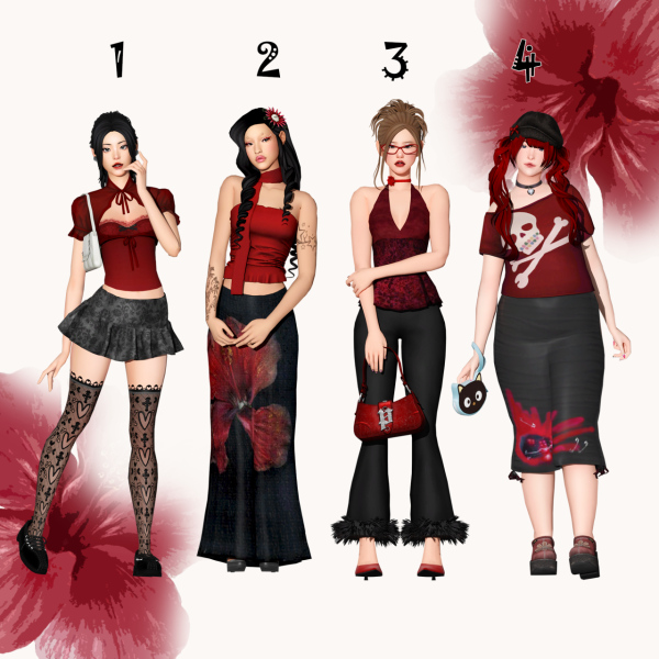 Maxis Match Red lookbook by simsfinds - The Sims 4 Custom Content