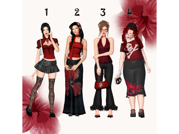 Maxis Match Red lookbook by wotunciba - The Sims 4 Custom Content