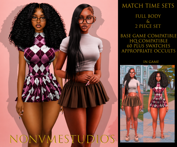 Alpha Match Time Sets by simsfinds - The Sims 4 Custom Content