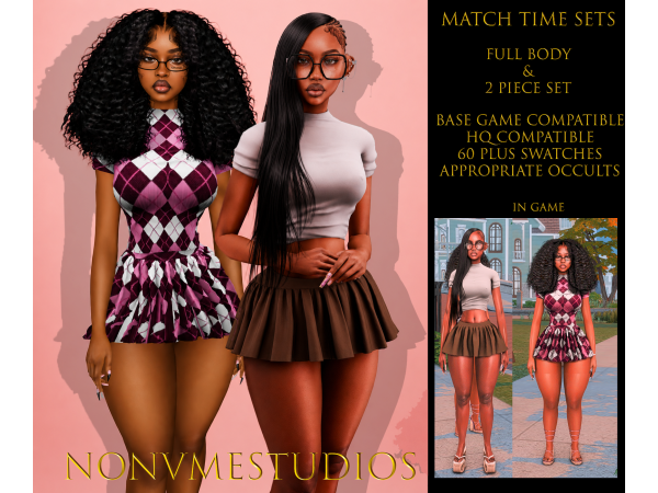 Alpha Match Time Sets by nonvmestudios - The Sims 4 Custom Content