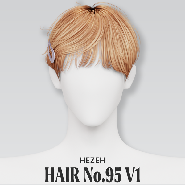 Alpha [Hezeh]Hair No95 V1 by hezeh - The Sims 4 Custom Content