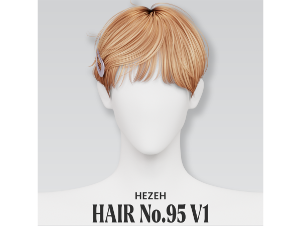 Alpha [Hezeh]Hair No95 V1 - The Sims 4 Custom Content