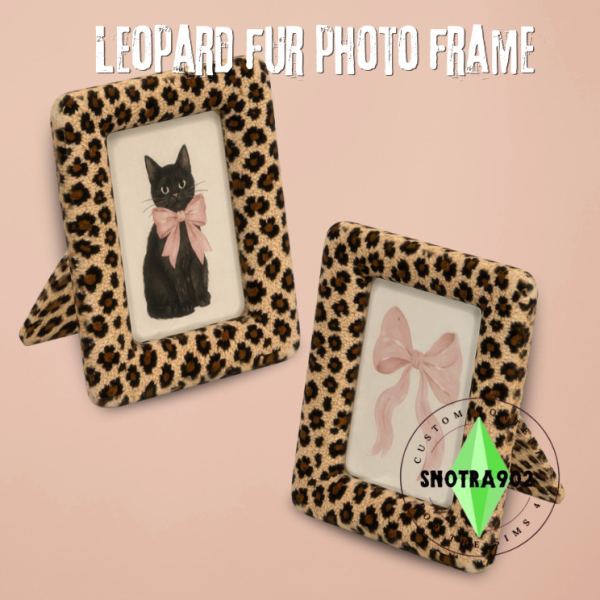 Mix Leopard Fur Photo Frame by simsfinds - The Sims 4 Custom Content