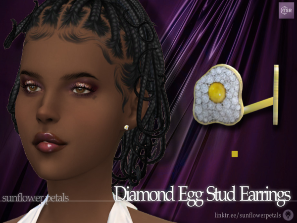 Mix Diamond Egg Stud Earrings - The Sims 4 Custom Content