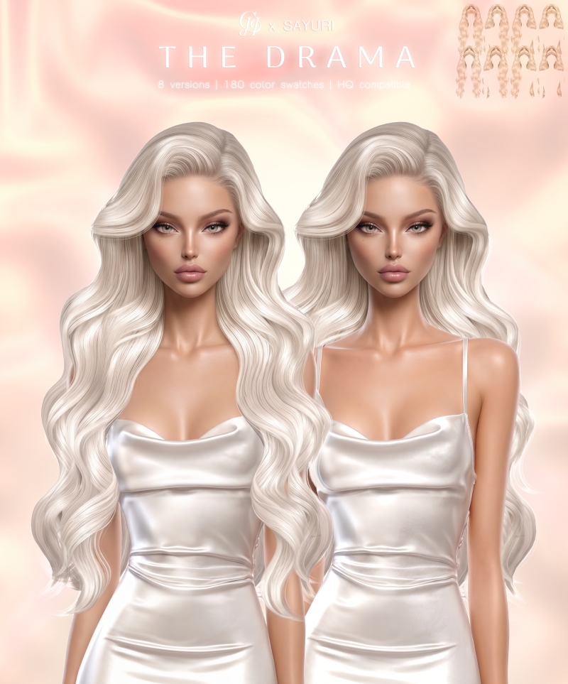 Alpha The Drama Hairstyle by greenteahoney - The Sims 4 Custom Content