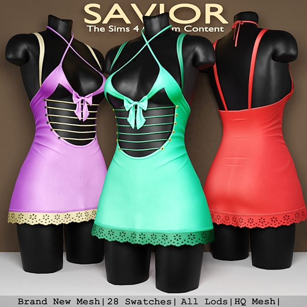 Alpha Svr_Laura Moane Dress by saviorts4 - The Sims 4 Custom Content