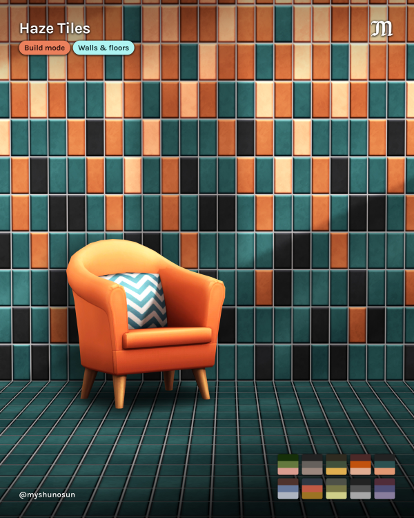 Maxis Match Haze Tiles (Walls Floors) by simsfinds - The Sims 4 Custom Content