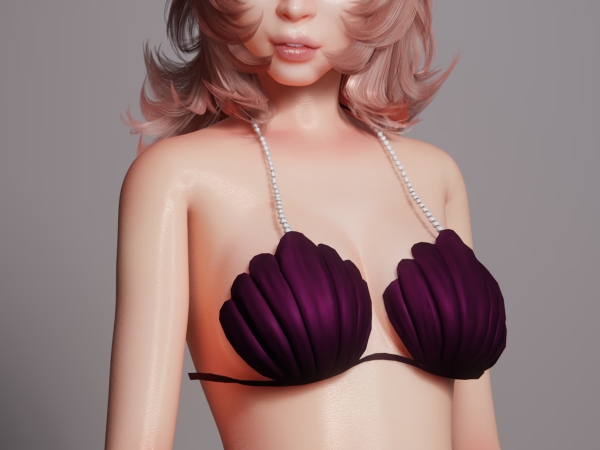 Alpha Sea Foam Bikini Top - The Sims 4 Custom Content