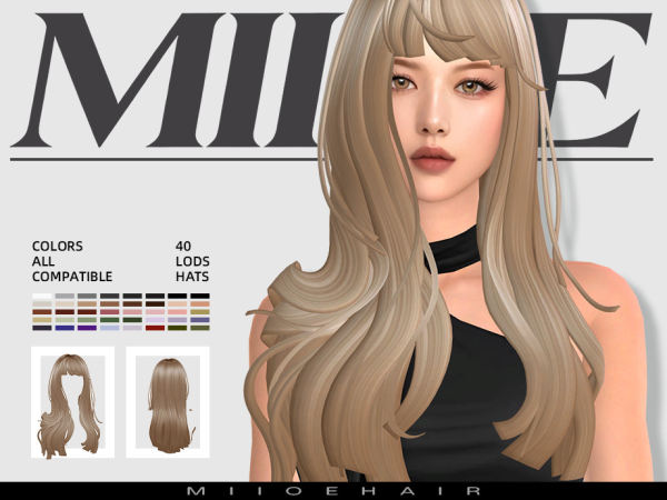 Maxis Match MIIOE straight hair by MIIOE - The Sims 4 Custom Content