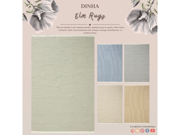 Alpha Elm Rugs - The Sims 4 Custom Content