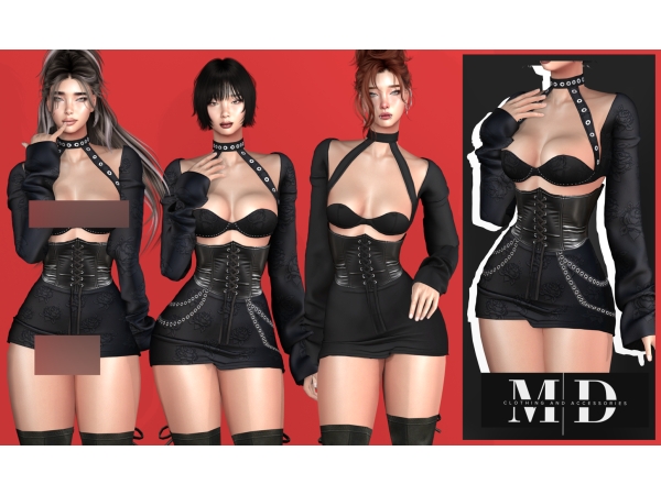Alpha NEW Melissa gothic dress - The Sims 4 Custom Content