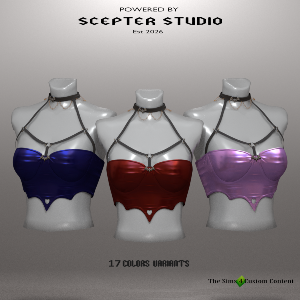 Alpha Bustier Top by scepterstudio - The Sims 4 Custom Content