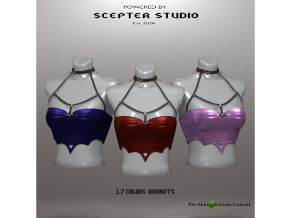 Alpha Bustier Top by Scepter - The Sims 4 Custom Content