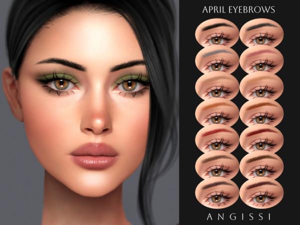 Alpha April Eyebrows by ANGISSI - The Sims 4 Custom Content