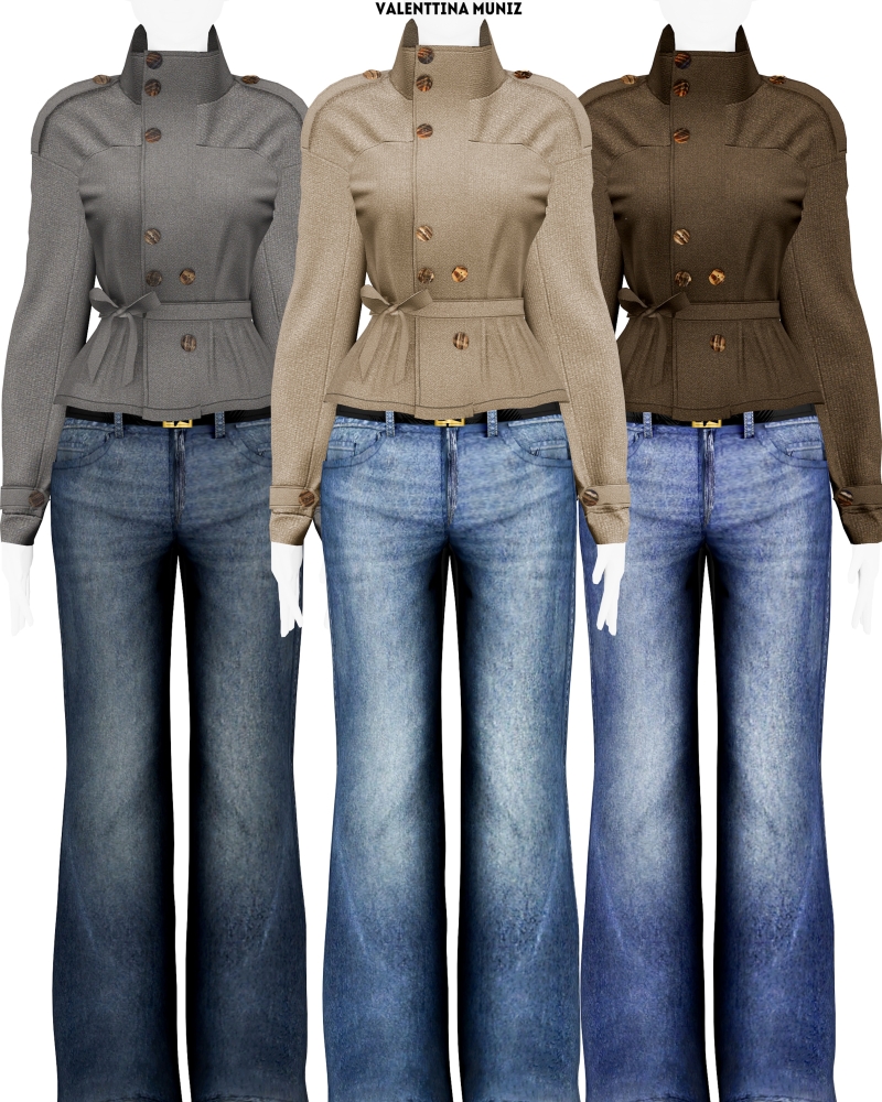 Alpha Penelope Jacket by valentinamuniz - The Sims 4 Custom Content
