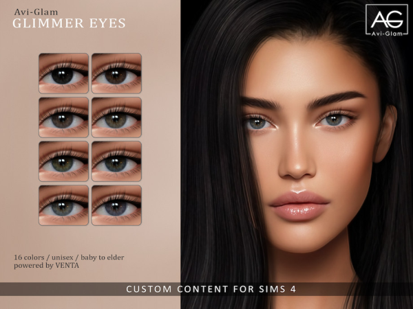 Alpha Avi Glam Glimmer Eyes by VentaStudio - The Sims 4 Custom Content