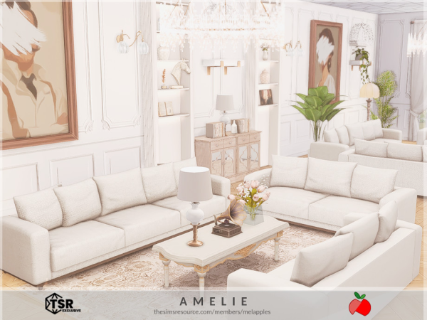 Mix Amelie living - The Sims 4 Custom Content