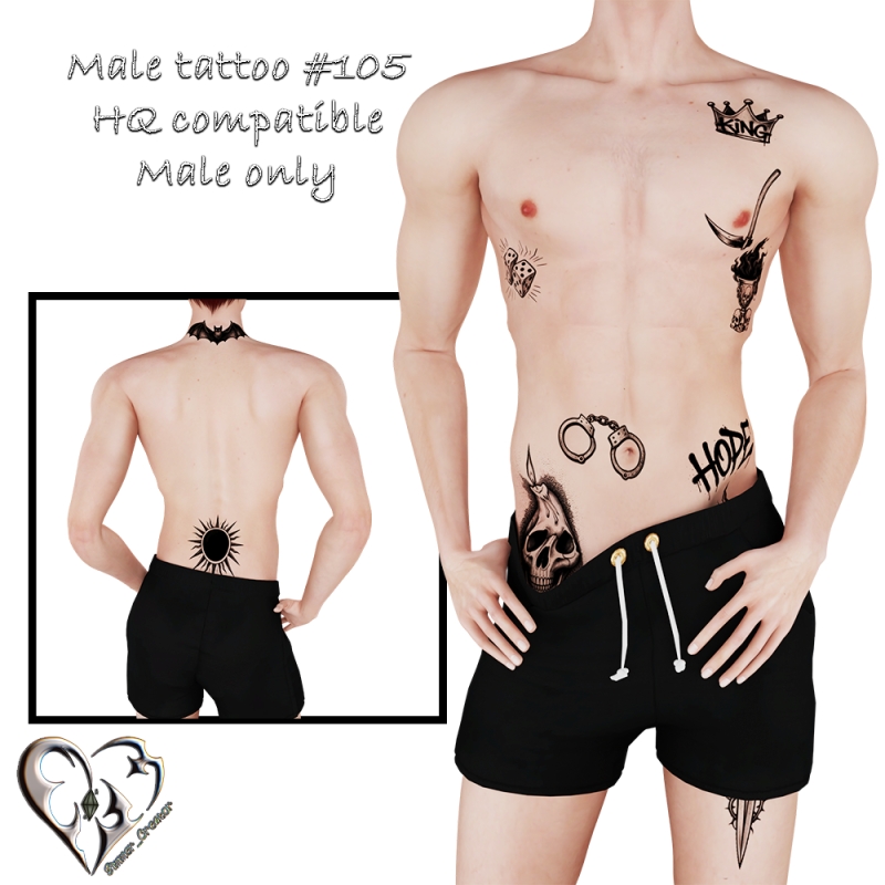 Alpha Male tattoo 105 by simmer_creator - The Sims 4 Custom Content