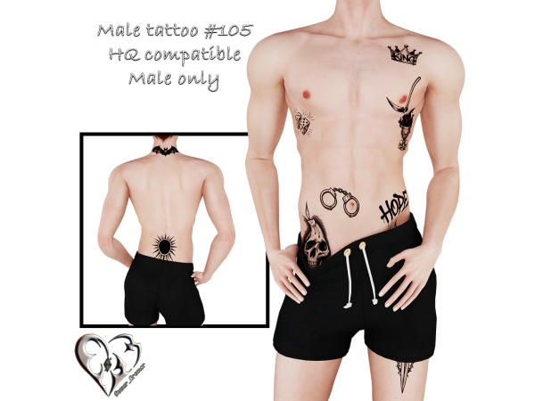 Alpha Male tattoo 105 - The Sims 4 Custom Content