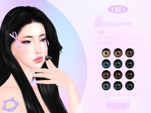 Alpha YuumiaUniverse Yuna Non Default Eyes - The Sims 4 Custom Content