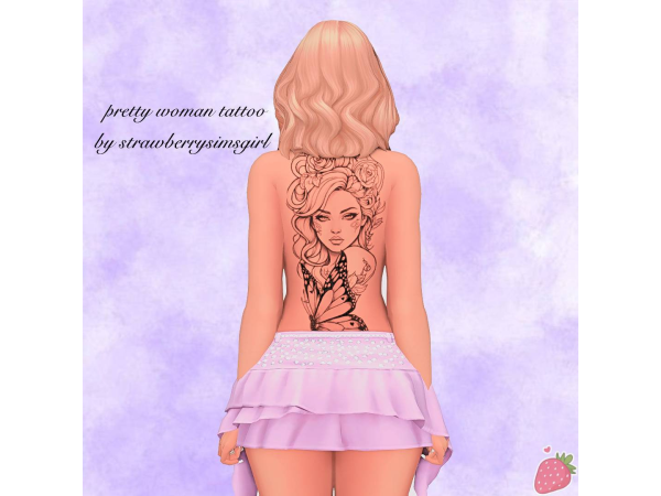 Mix pretty woman tattoo by strawberrysimsgirl - The Sims 4 Custom Content