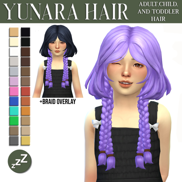 Maxis Match Yunara Hair by simsfinds - The Sims 4 Custom Content
