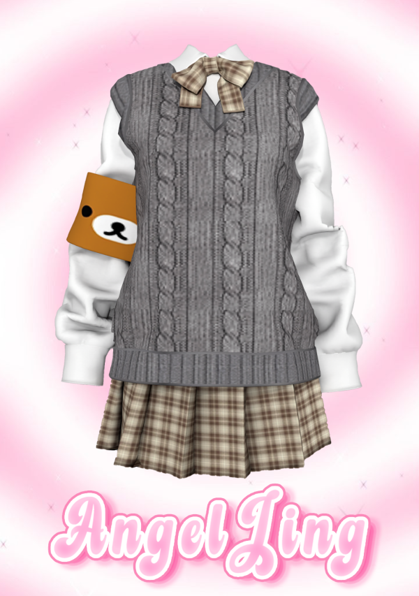 Mix AngelJing轻松熊 JK 风叠穿制服 by simsfinds - The Sims 4 Custom Content