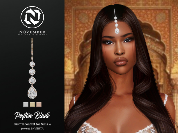 Alpha November Peyton Bindi (Patreon Exclusive) by VentaStudio - The Sims 4 Custom Content