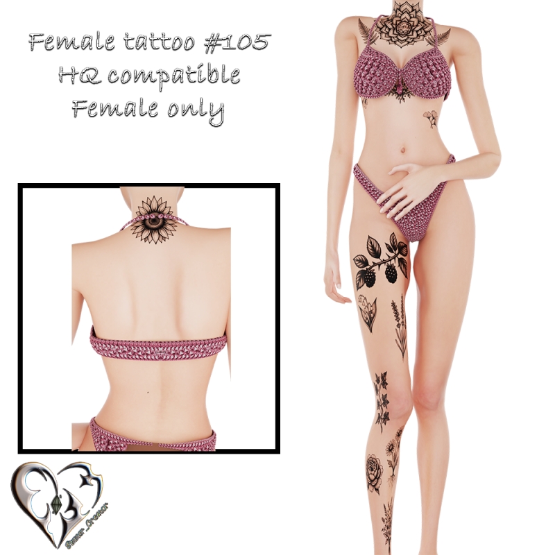 Alpha Female tattoo 105 by simmer_creator - The Sims 4 Custom Content