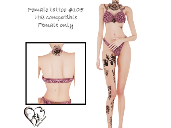Alpha Female tattoo 105 - The Sims 4 Custom Content