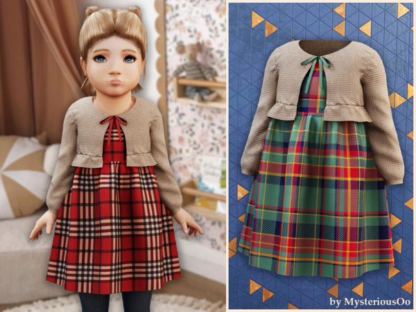 Toddler - Cozy plaid dress by MysteriousOo