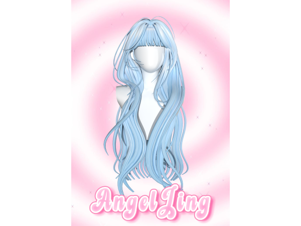 Maxis Match AngelJingH5 Bangs with Lazy Long Curls - The Sims 4 Custom Content