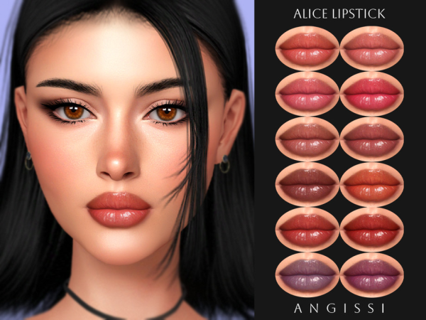 Alpha Alice Lipstick by ANGISSI - The Sims 4 Custom Content