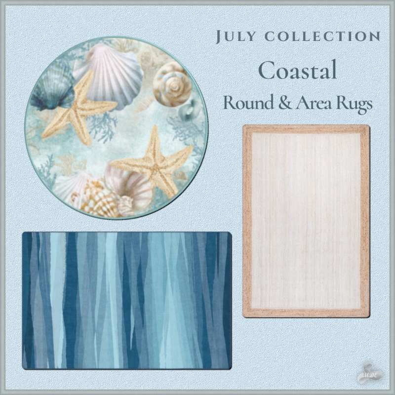 Maxis Match July Coastal Round Area Rugs by mde - The Sims 4 Custom Content