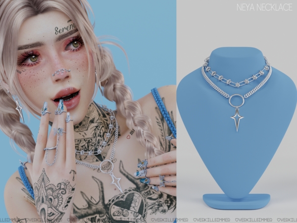 Alpha Neya necklace by overkillsimmer - The Sims 4 Custom Content