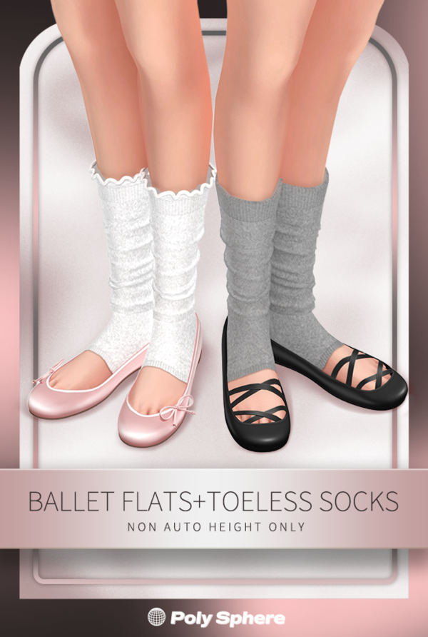 Mix Ballet Flats Toeless Socks - The Sims 4 Custom Content