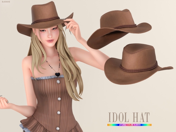 Mix Enrose Idol cowboy hat Bluerose x EnriqueS4 - The Sims 4 Custom Content
