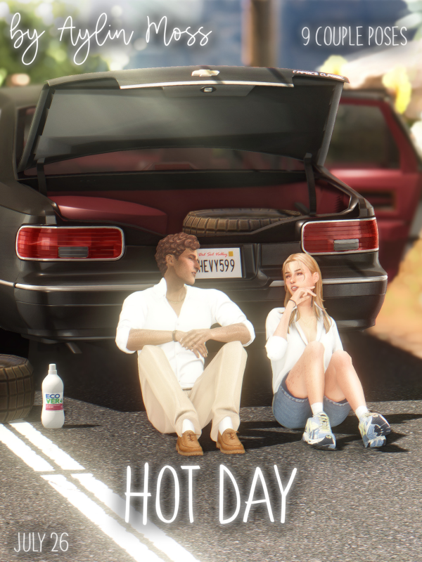 Mix Pack of poses Hot day by simsfinds - The Sims 4 Custom Content