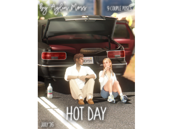 Mix Pack of poses Hot day by aylinmoss - The Sims 4 Custom Content