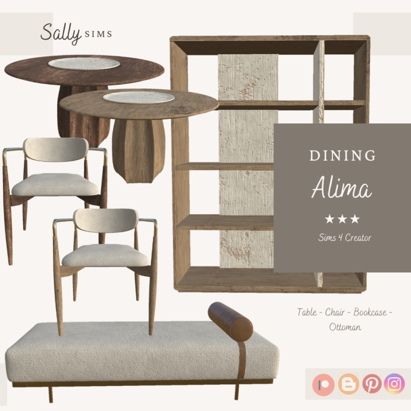 Alpha Dining ALIMA by sally4sims - The Sims 4 Custom Content