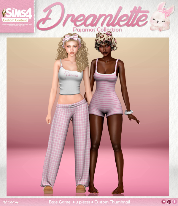 Maxis Match Dreamlette Pajama Collection by simsfinds - The Sims 4 Custom Content