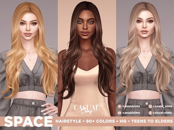 Alpha Space Hairstyle (No Bangs) - The Sims 4 Custom Content