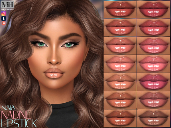 Alpha Nadine Lipstick by MagicHand - The Sims 4 Custom Content