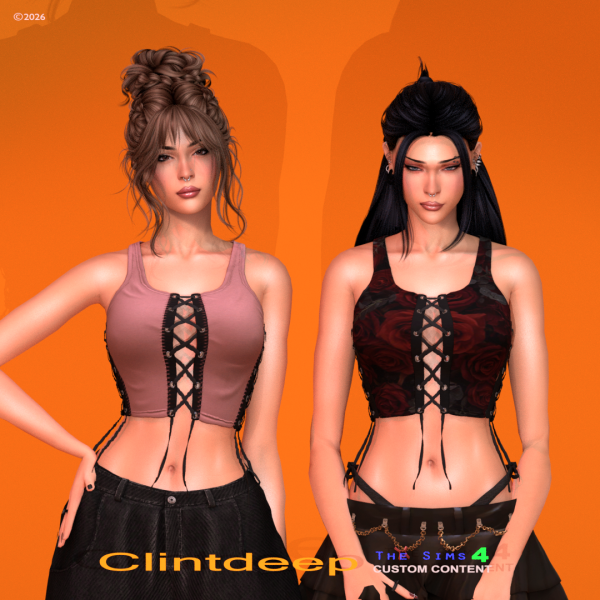 Alpha Clintdeep Aina Crop Top by clintdeep - The Sims 4 Custom Content
