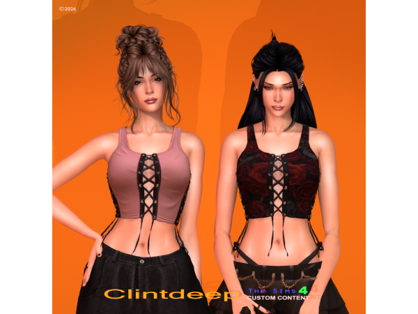 Alpha Clintdeep Aina Crop Top - The Sims 4 Custom Content