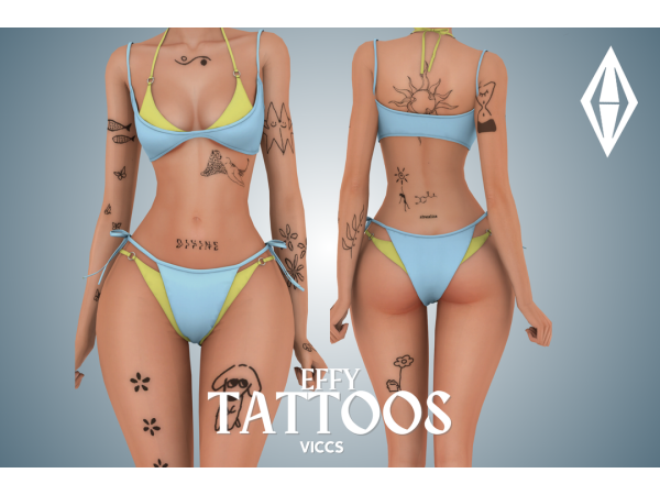 Alpha (FILE) VICCS_ EFFY TATTOOS (TEEN ELDER) - The Sims 4 Custom Content