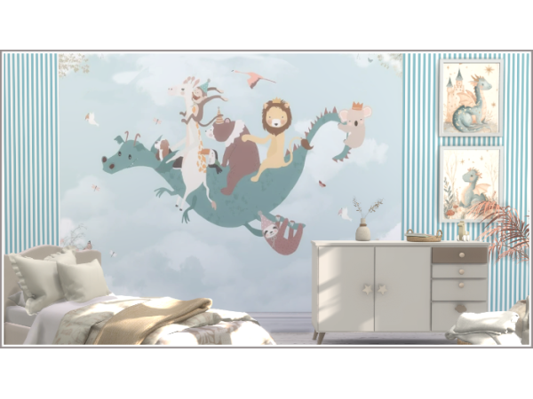 Mix Flying A Dragon Mural - The Sims 4 Custom Content