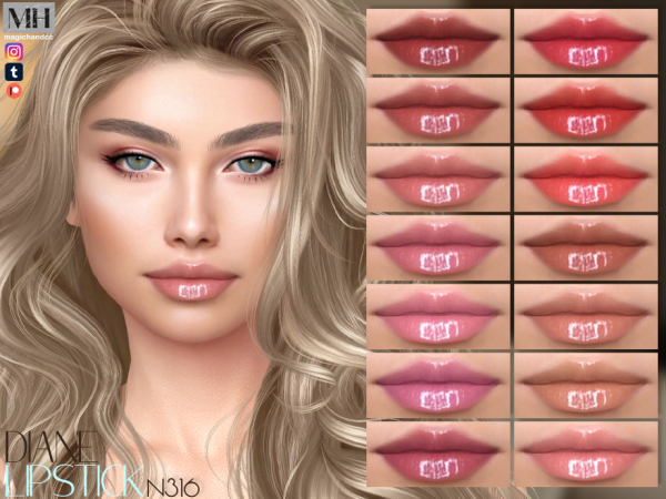 Alpha Diane Lipstick - The Sims 4 Custom Content