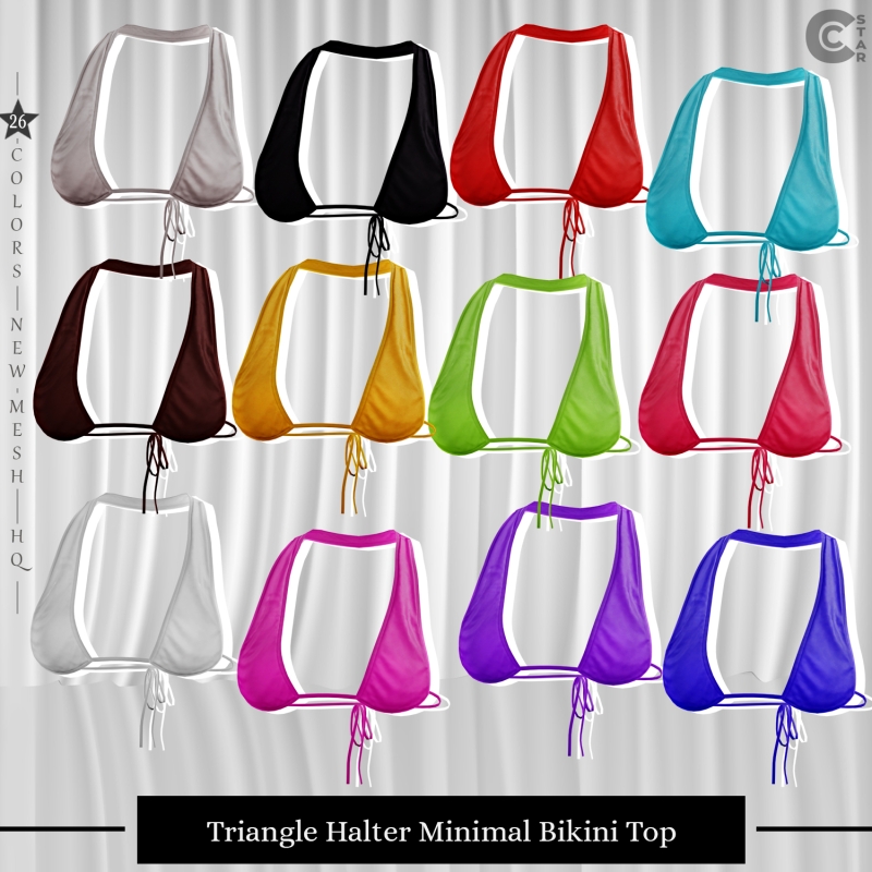 Mix Triangle Halter Minimal Bikini Top by cool_content_star - The Sims 4 Custom Content